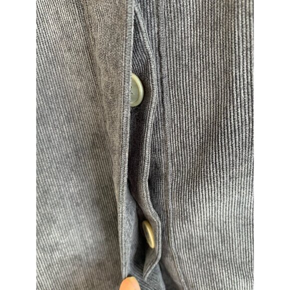 Zara Womens Oversized Corduroy Shirt Dress Tunic M Gray Long Sleeve RFF10663 - Picture 8 of 9